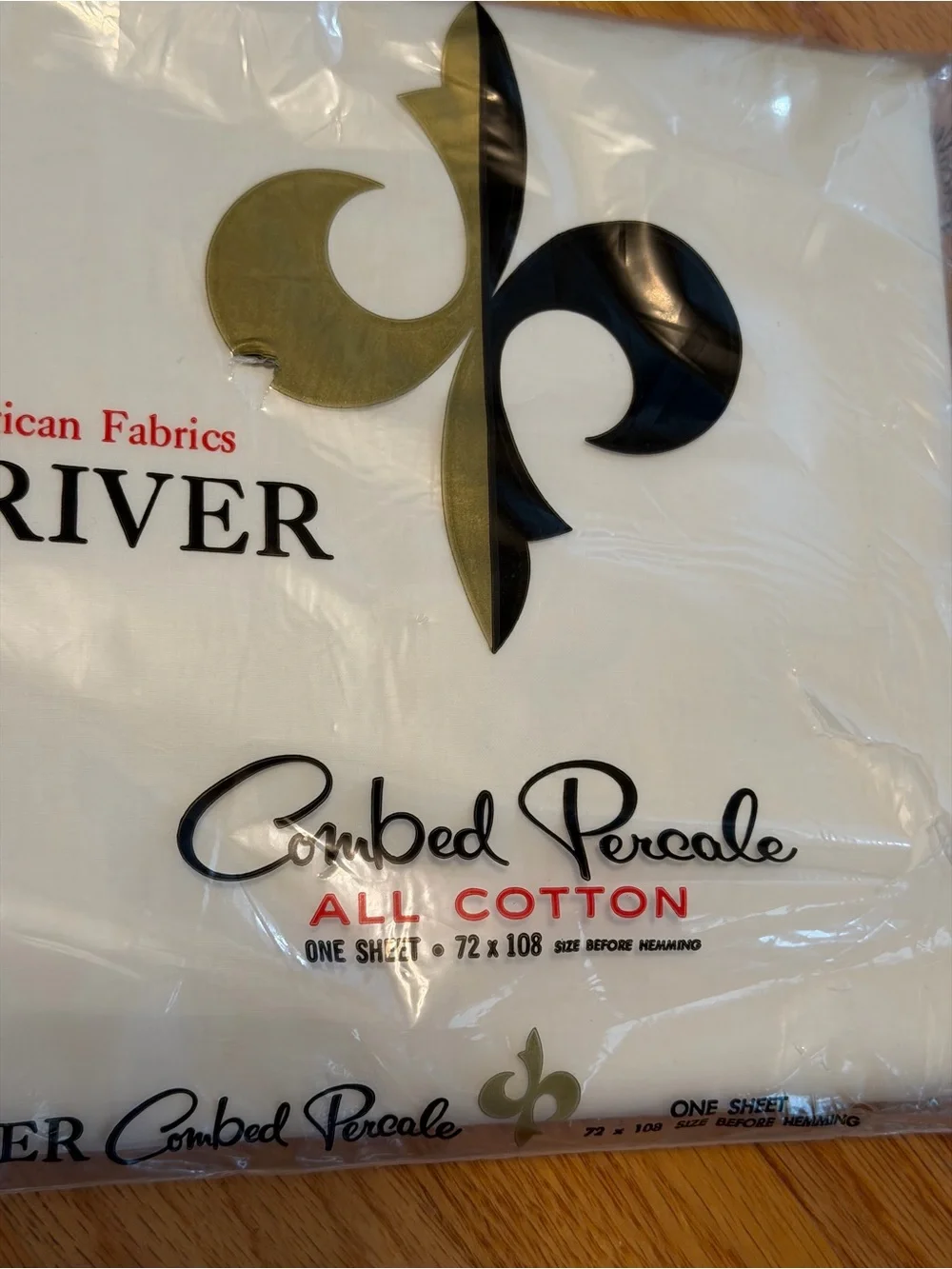 🆕 Dan River combed percale all cotton Twin 72x108” flat sheet New in package 60s